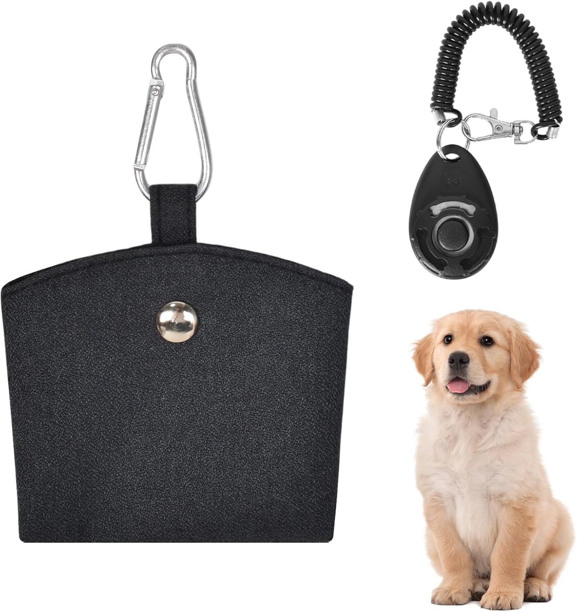Hondensnoepjes pouch met clicker - compact formaat - met rits en heupclip - ideaal voor training en wandelen - ShopVlot