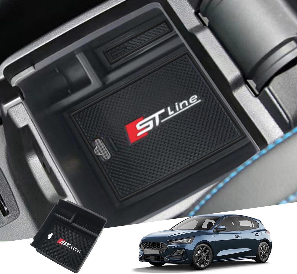Center Console Opbergdoos voor Ford Focus MK4/Kuga MK3 - Zwart - Duurzaam ABS - Extra opbergruimte - ShopVlot