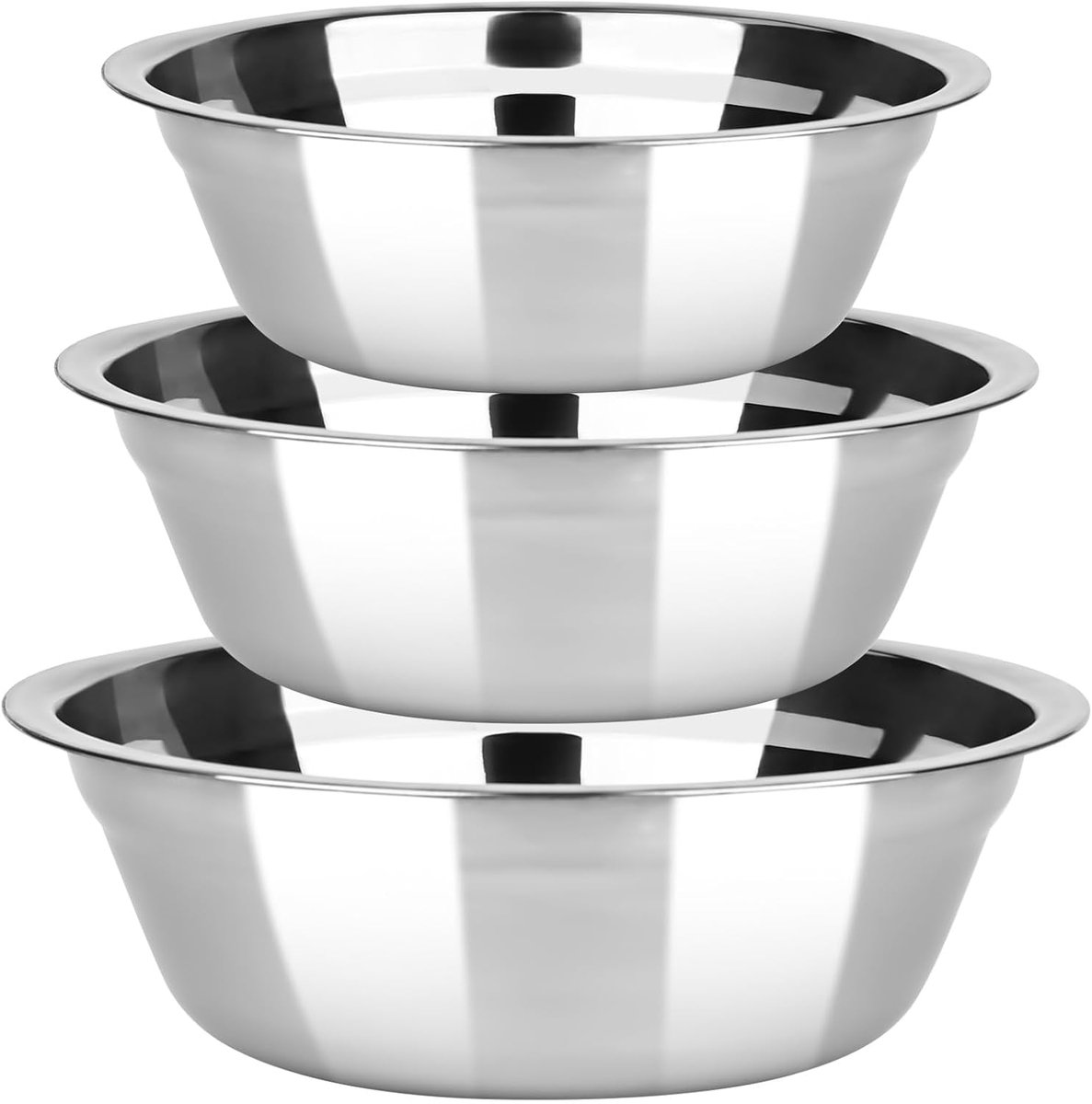 Mengkom set 3-delig - roestvrij staal - stapelbaar - ideaal voor salades en mixen - ShopVlot