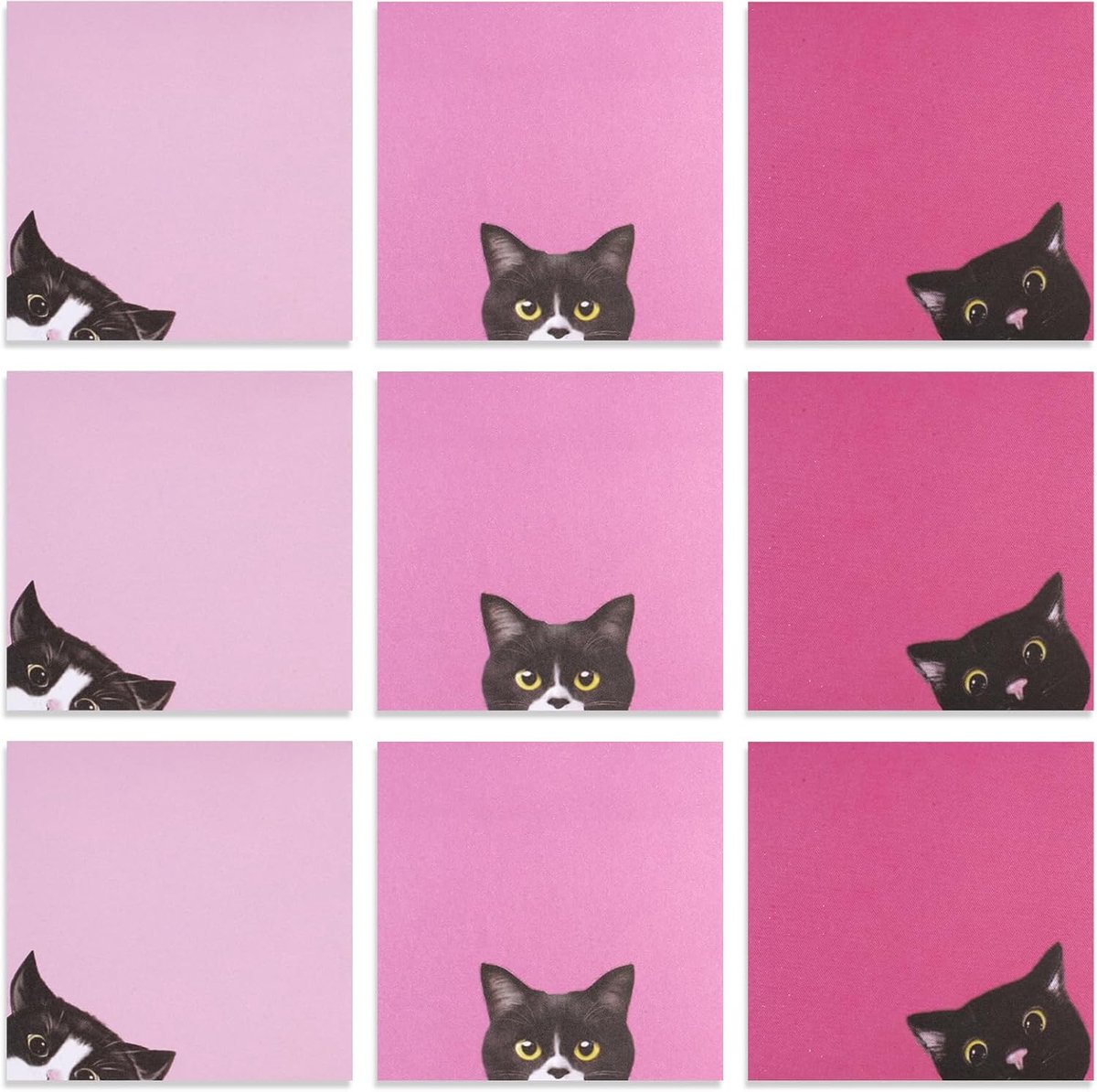Zelfklevende notities katten 7,6 x 7,6 cm - roze - 450 vellen - schattige patronen - perfect voor kattenliefhebbers - ShopVlot