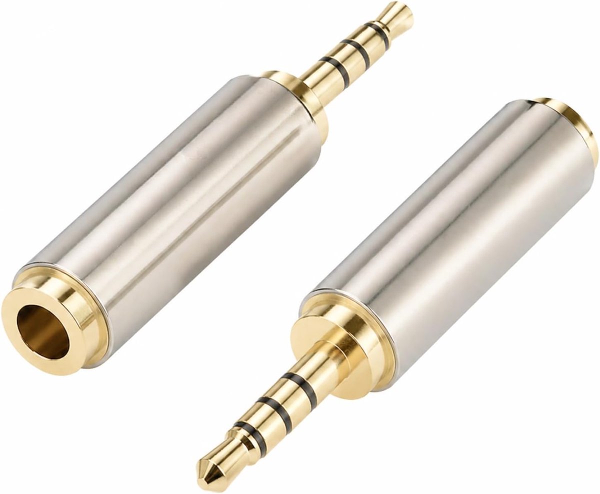 Adapter 2,5 mm mannelijk naar 3,5 mm vrouwelijk - puur koper - heldere geluidskwaliteit - ideaal voor audioapparaten - ShopVlot