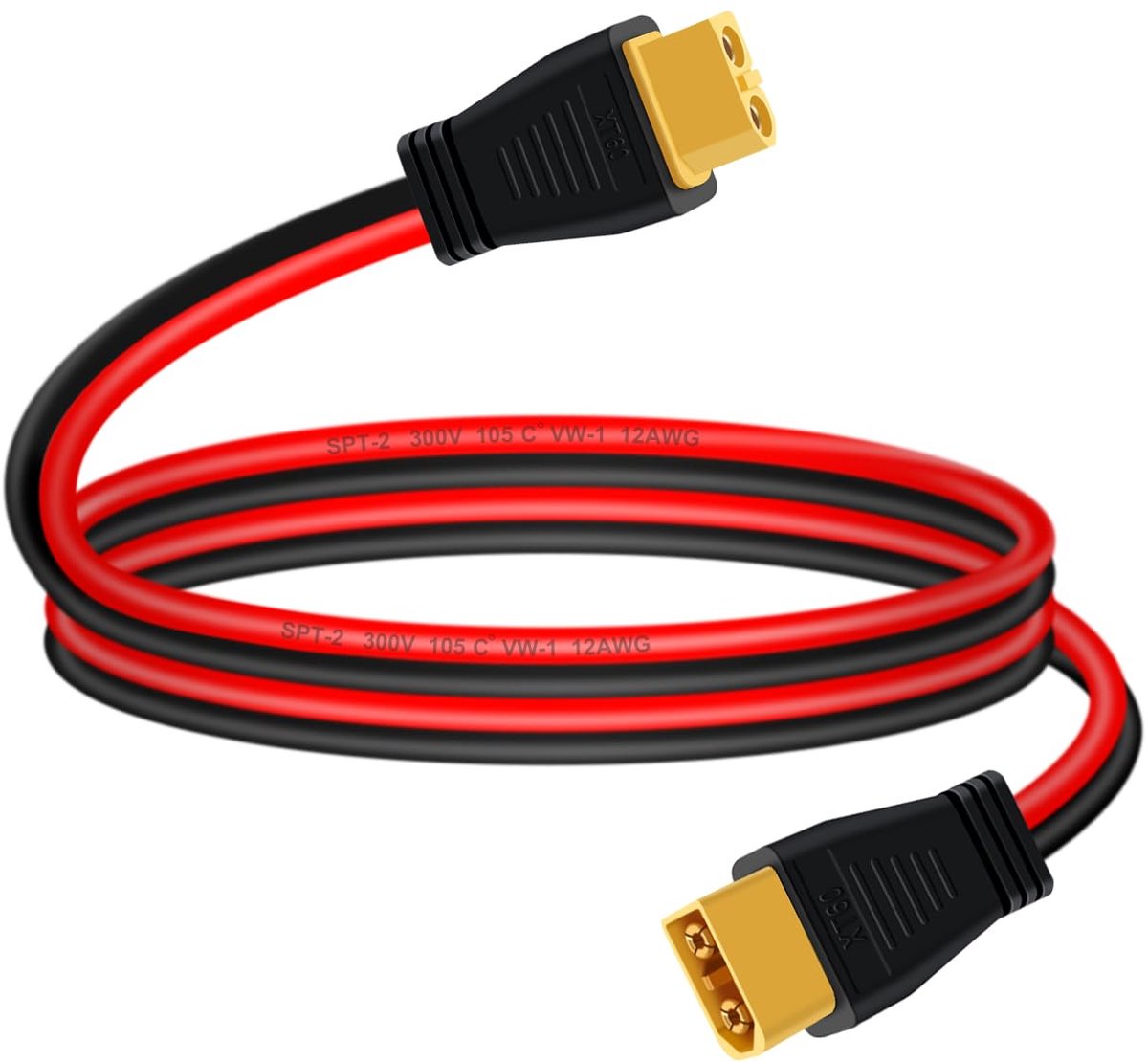 XT60 verlengkabel 3m - 12AWG 30A - silicone isolatie - ideaal voor zonnepanelen - ShopVlot