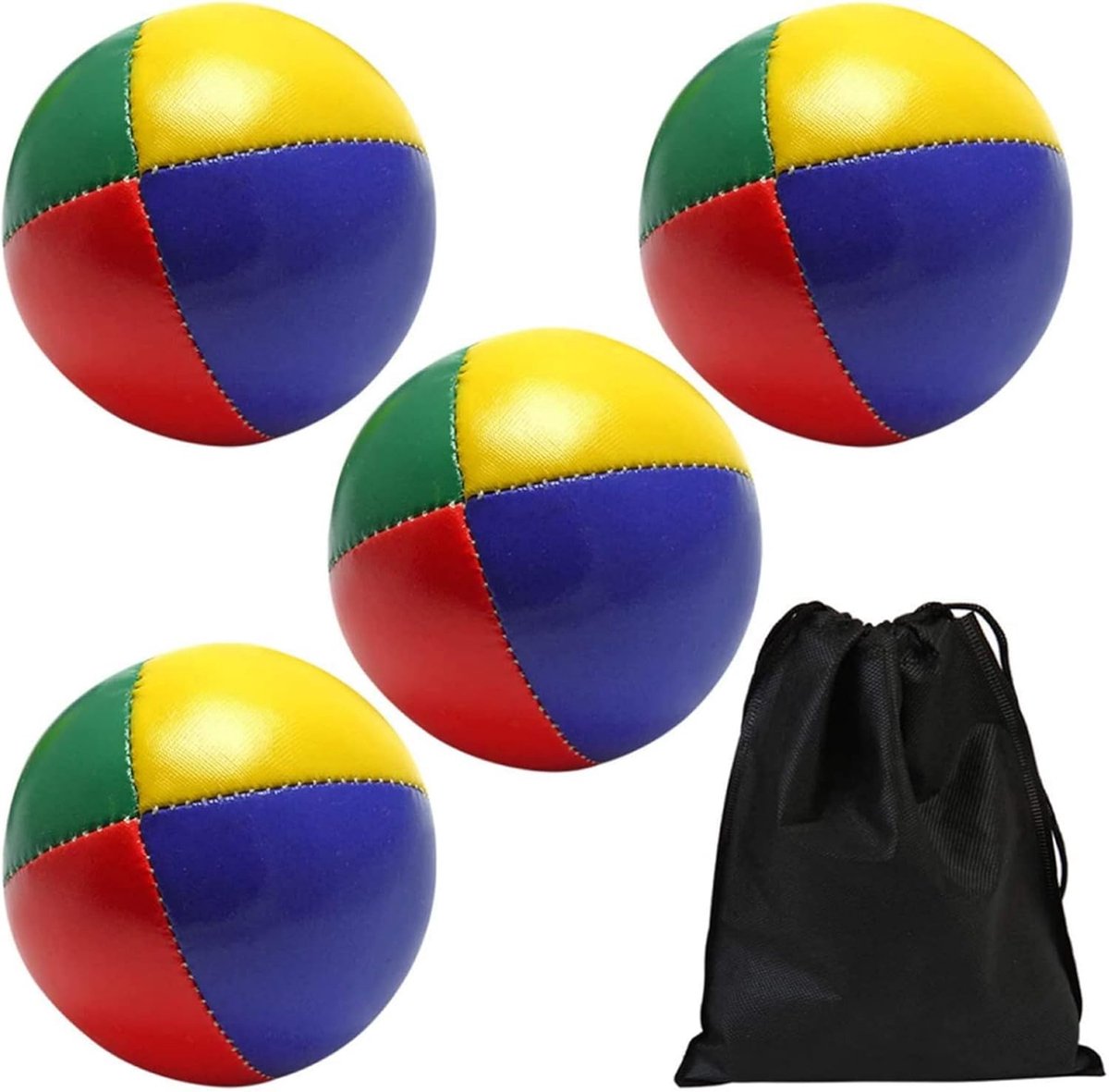 Jongleerballen 4 Zachte Ballen - Kleurrijk, Licht - Inclusief Opbergtas - Perfect voor Spel en Circus - ShopVlot