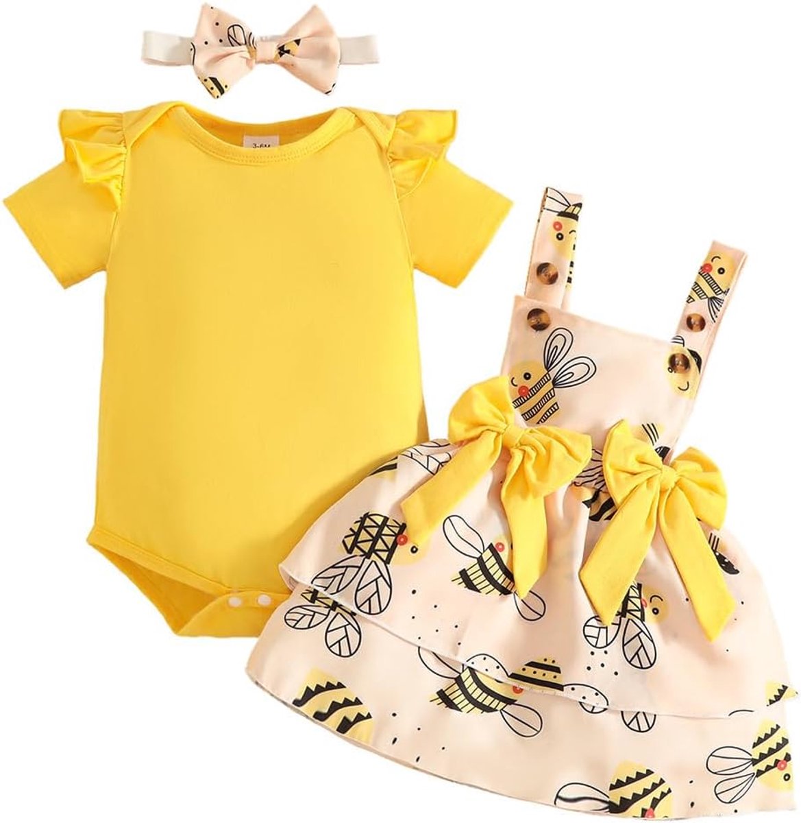 Baby meisjes zomerkleding 3-delig - schattige print - korte mouwen - comfortabel voor elke dag - ShopVlot