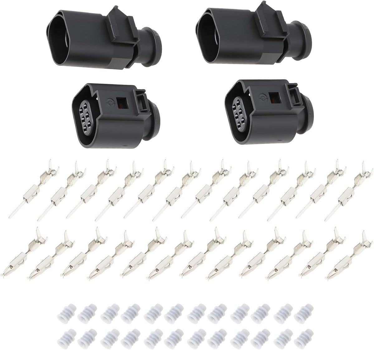 6-pins connector set - vrouwelijke en mannelijke aansluiting - geschikt voor VW, Audi en Skoda - ShopVlot