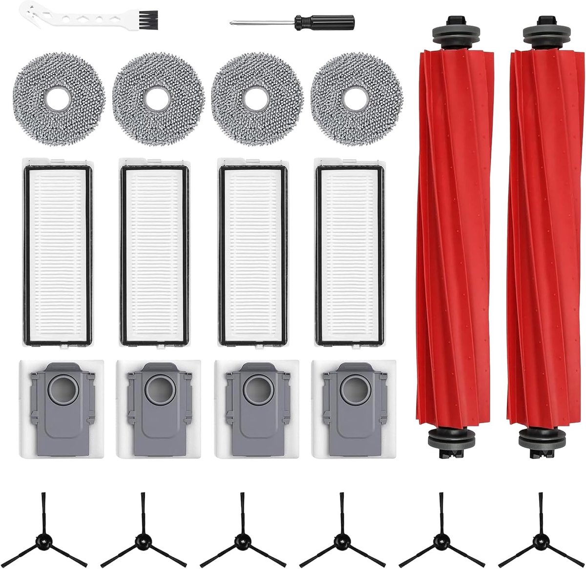Accessoire set voor robotstofzuiger - 22-delig - Inclusief borstels, filters en doeken - Voor optimale reiniging - ShopVlot
