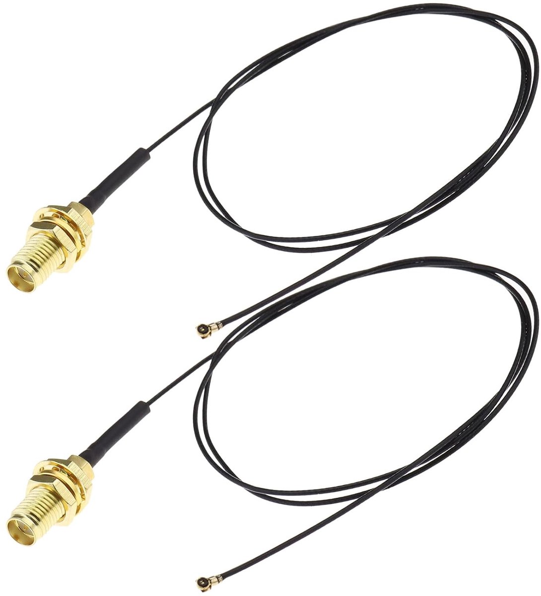 Coaxiale pigtail kabels - 2 stuks IPEX 4 naar RP-SMA - voor M.2 NGFF netwerkkaarten - verbeterde WiFi verbinding - ShopVlot