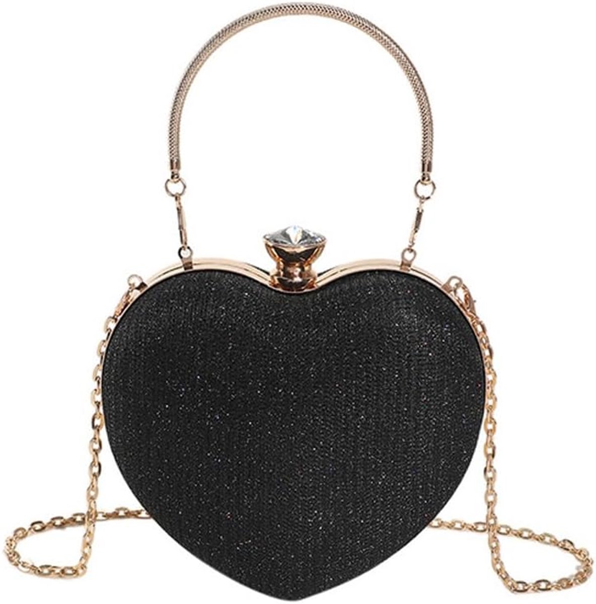 Clutch bags voor vrouwen - hartvormig elegant - glinsterende avondtas - perfect voor bruiloft - ShopVlot