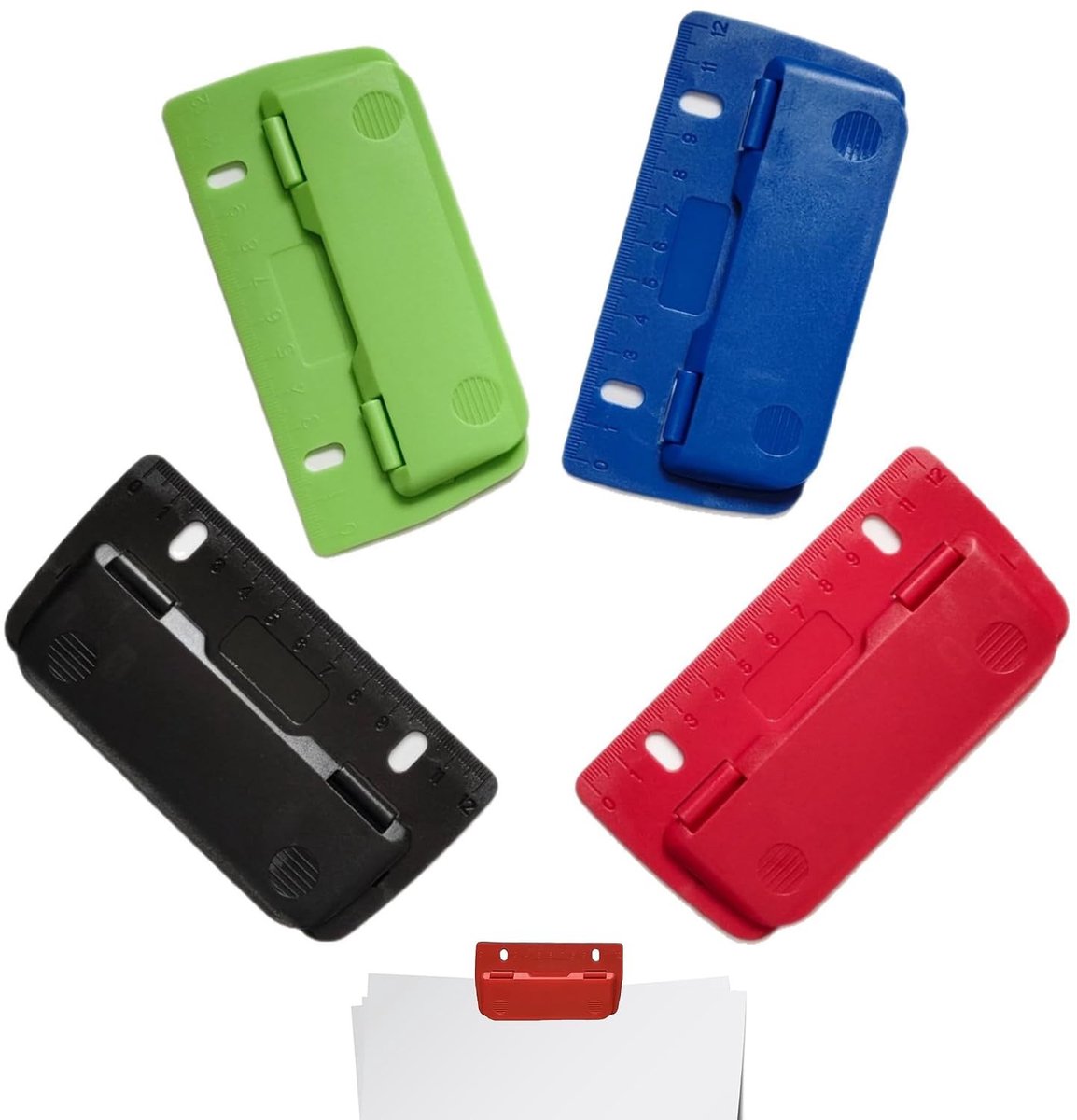 Mini Zakperforator - Zwart - 13 x 6,5 x 0,5 cm - Draagbare Twee-Gaten Pons - Voor School en Werk