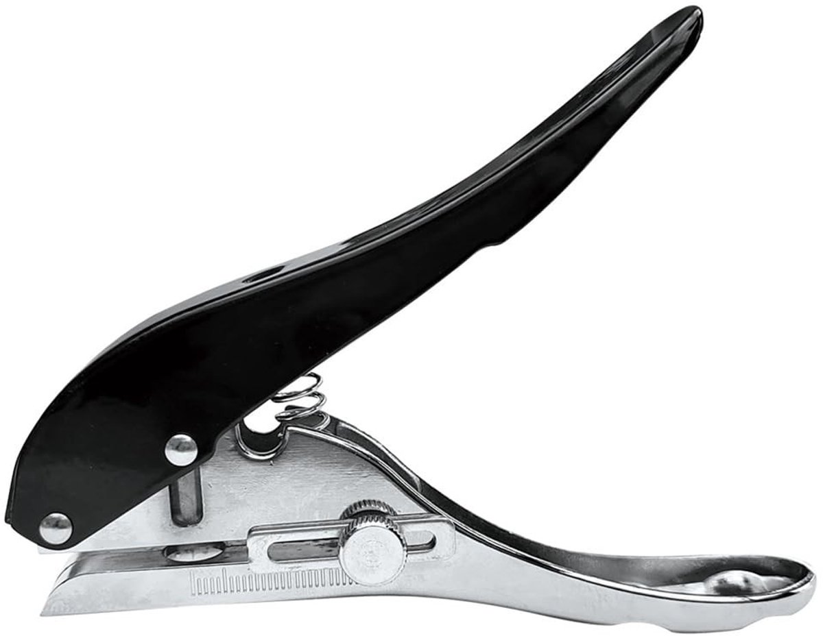 Enkele Gatperforator - Zwart - 10 mm - Robuuste Handperforator voor Papier en Kunststof - Voor Knutselaars
