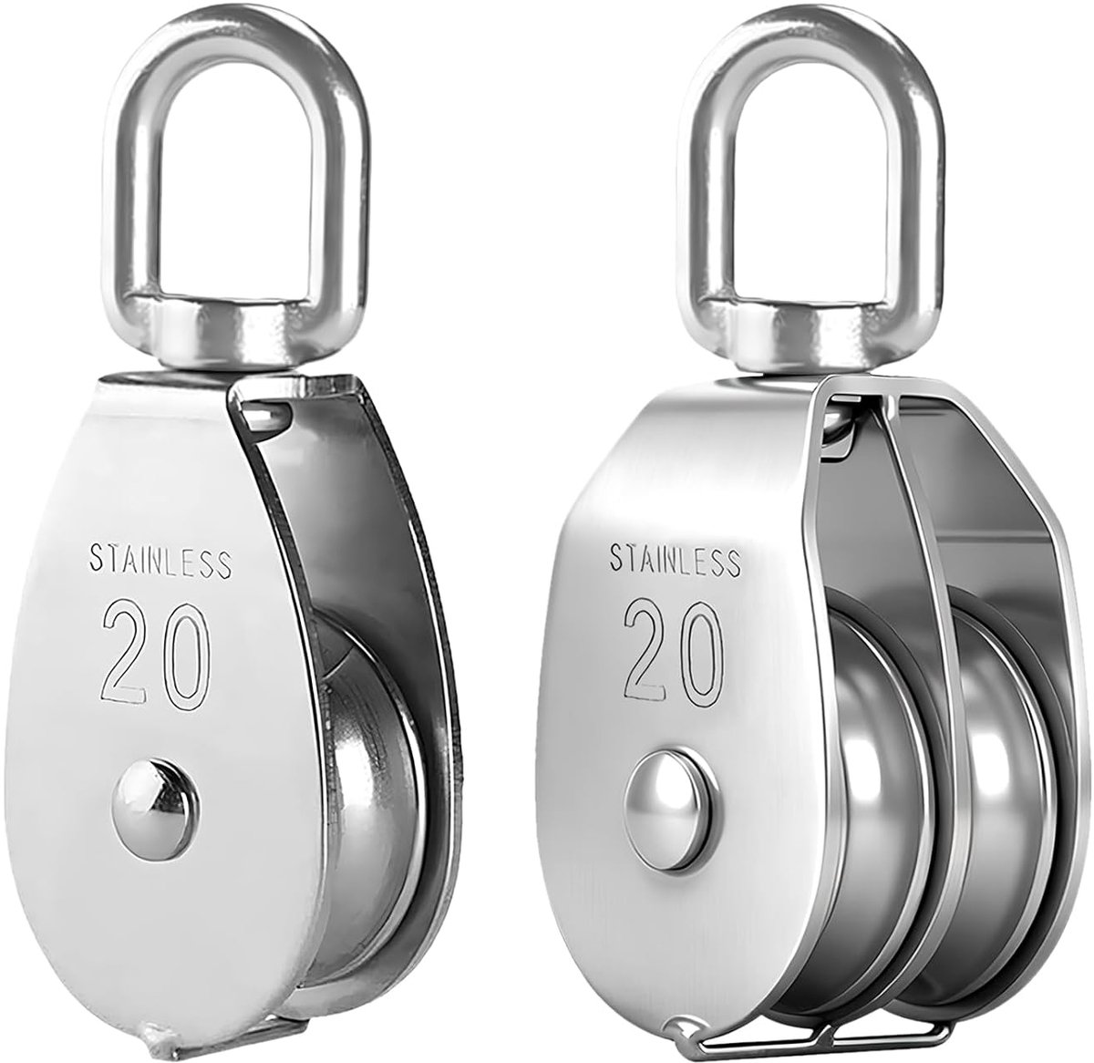 Umlenkrolle Stainless Steel 2 Pieces M20 Belt Pulley Umlenkrolle for Cables Steel Cable Fitness Umlenkrolle Single - ShopVlot