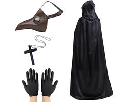 Lifreer Plague Doctor Steampunk Bird Mask Halloween Costume Men's Gothic Cosplay Halloween Party Carnival Adult - ShopVlot