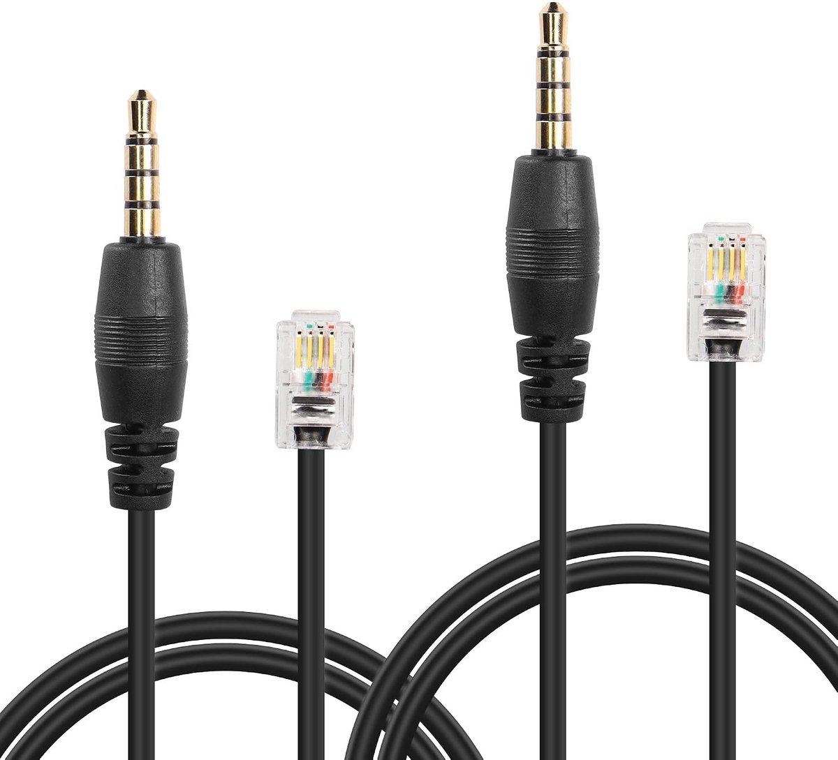GINTOOYUN 2Pcs RJ9 to 3.5mm Audio Jack Cable, 83cm/32.6inch, for Cisco Phone, Headphones, Personal Computer, Smartphone - ShopVlot