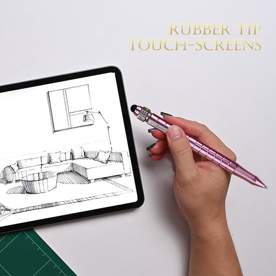 SMOOTHERPRO Rubber Touch Screen Pen - Stylus Tip Ballpoint Pens - Retractable Ballpoint Pen Smooth Writing Pen - ShopVlot — afbeelding 4