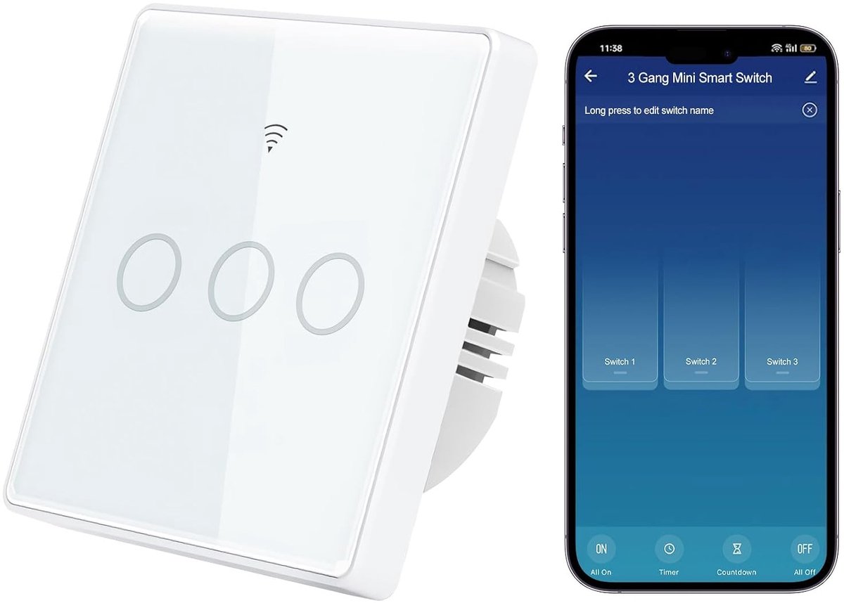 Tuya Wireless Wall Transmitter, WiFi + RF433 Touch Smart Light Switch, Compatible with Alexa/Google/Smart Life, Voice - ShopVlot