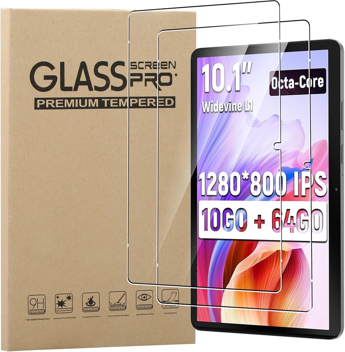 MEMELOKA Beschermfolie voor Yicty CCA10 tablet, 2 stuks, hoge gevoeligheid, anti-luchtbellen, anti-vingerafdruk - ShopVlot
