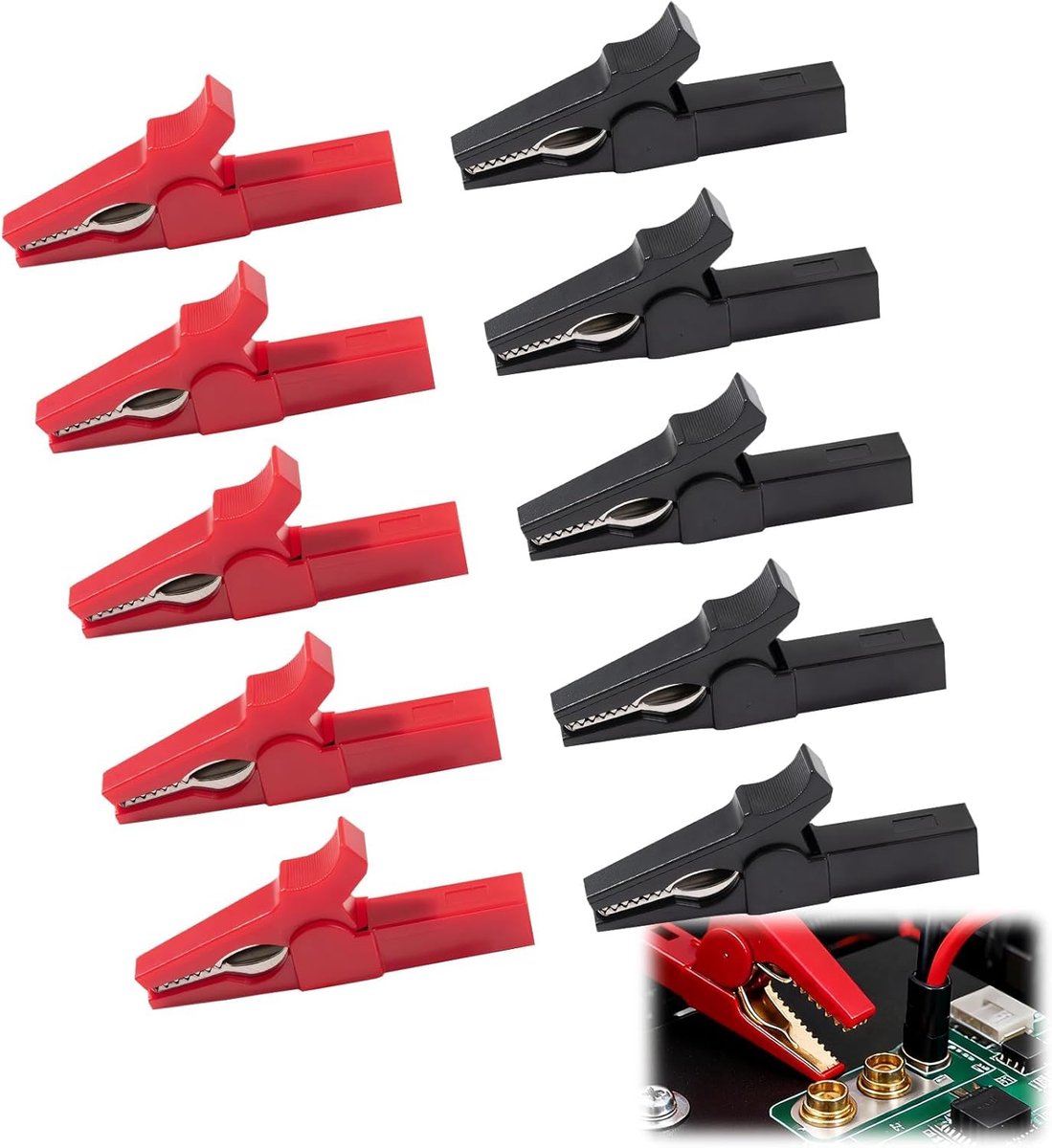 Pack of 10 Crocodile Clips, 32A, Battery Clamp, Insulating Crocodile Clips for Connecting Device, Crocodile Clip - ShopVlot