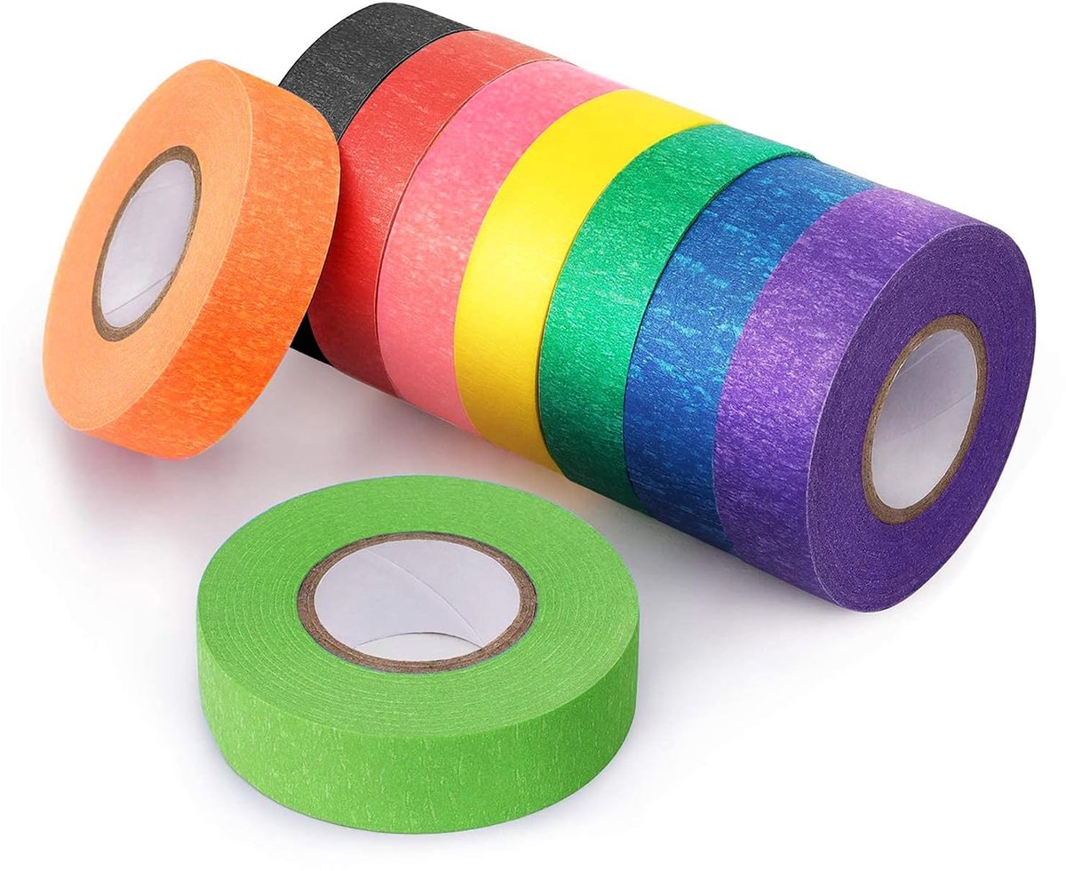 Kleurrijke Afplaktape, 9 Rollen, Kleurrijke Masking Tape - Regenboogkleurige Decoratietape, 15 Mm X 13 M, Voor - ShopVlot