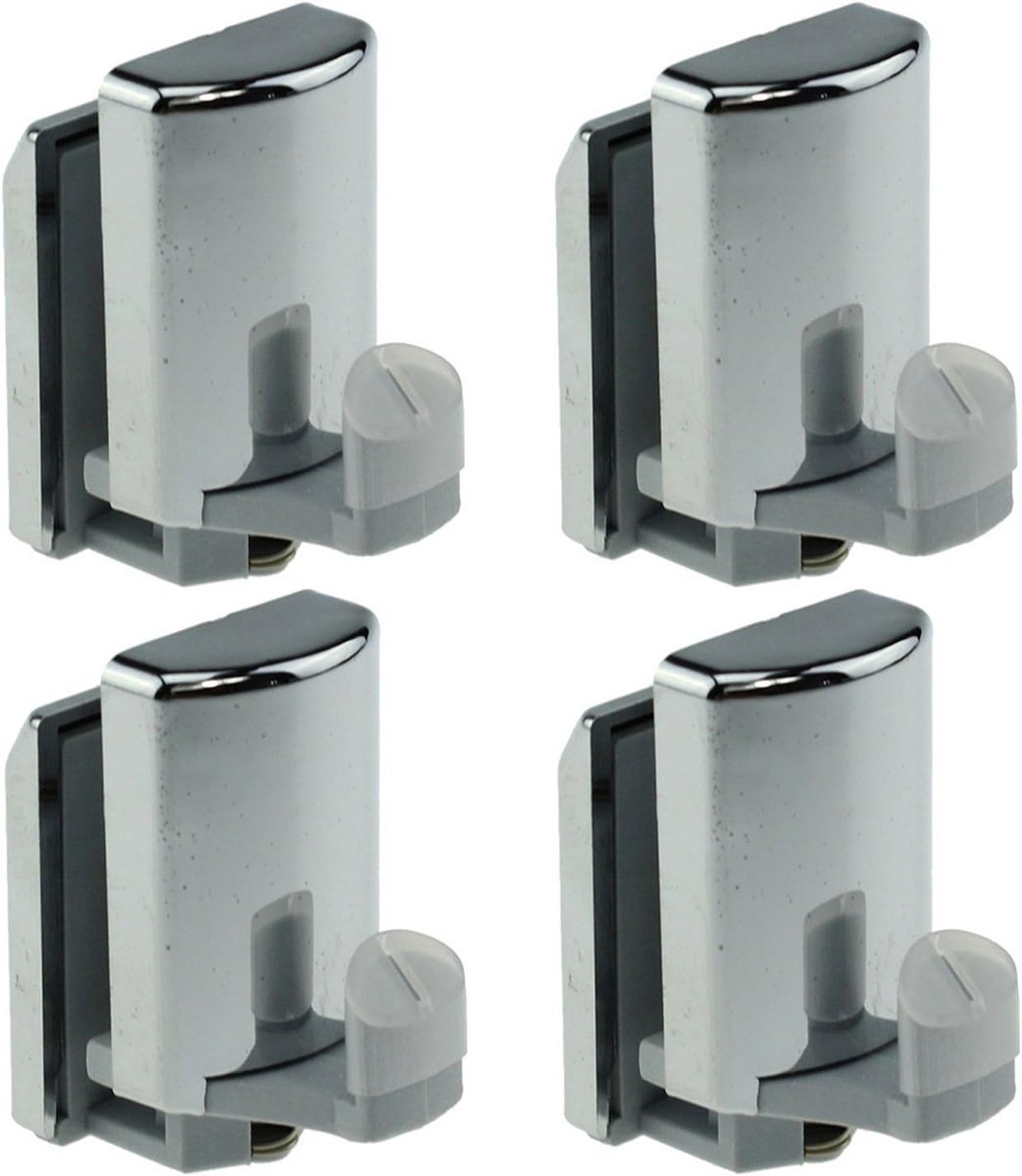 YQ-1012 Shower Door Hooks, Chrome / Wheels, Pack of 4 - ShopVlot