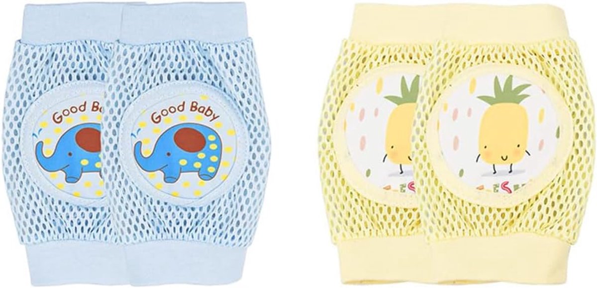2 pairs of baby crawling protectors, breathable and non-slip, elastic knee pads for boys and girls 0-24 months, unisex - ShopVlot