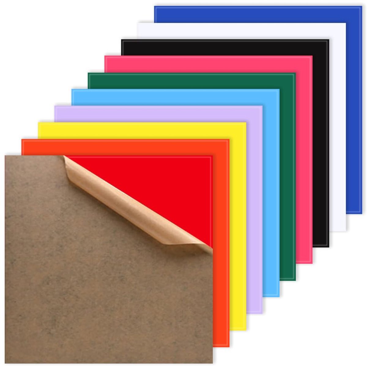 Set van 10 kleurrijke acrylplaten, 30 x 30 cm, kunststof plaat 3 mm, acrylplaat voor lasersnijden en - ShopVlot