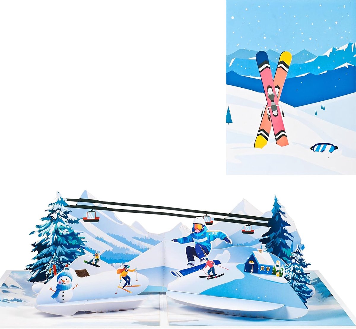 Pop-up Birthday Card 3D Ski Card for Ski Fans and Outdoor Sports - ShopVlot