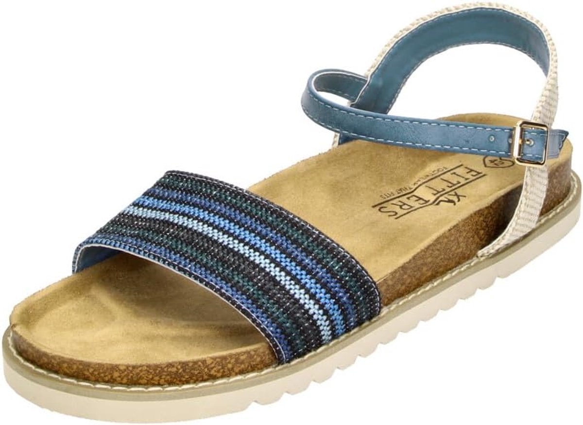 Fitters Footwear Sandals in large sizes blue 2TM12003 Anouk Blue large women's shoes - ShopVlot