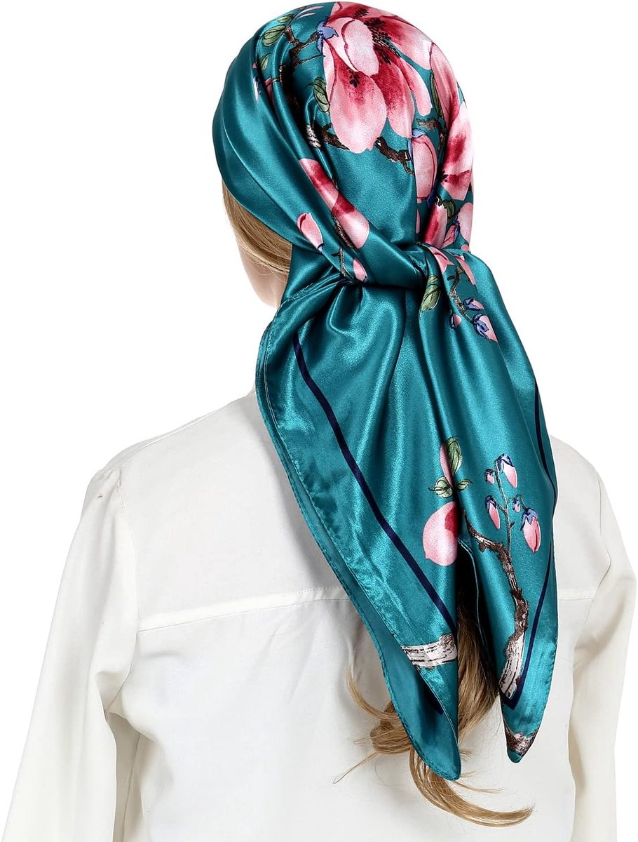Riiqiichy headscarf, silk satin ladies sleep hair scarf. Suqare designer bandana scarf for hair winding at night. - ShopVlot
