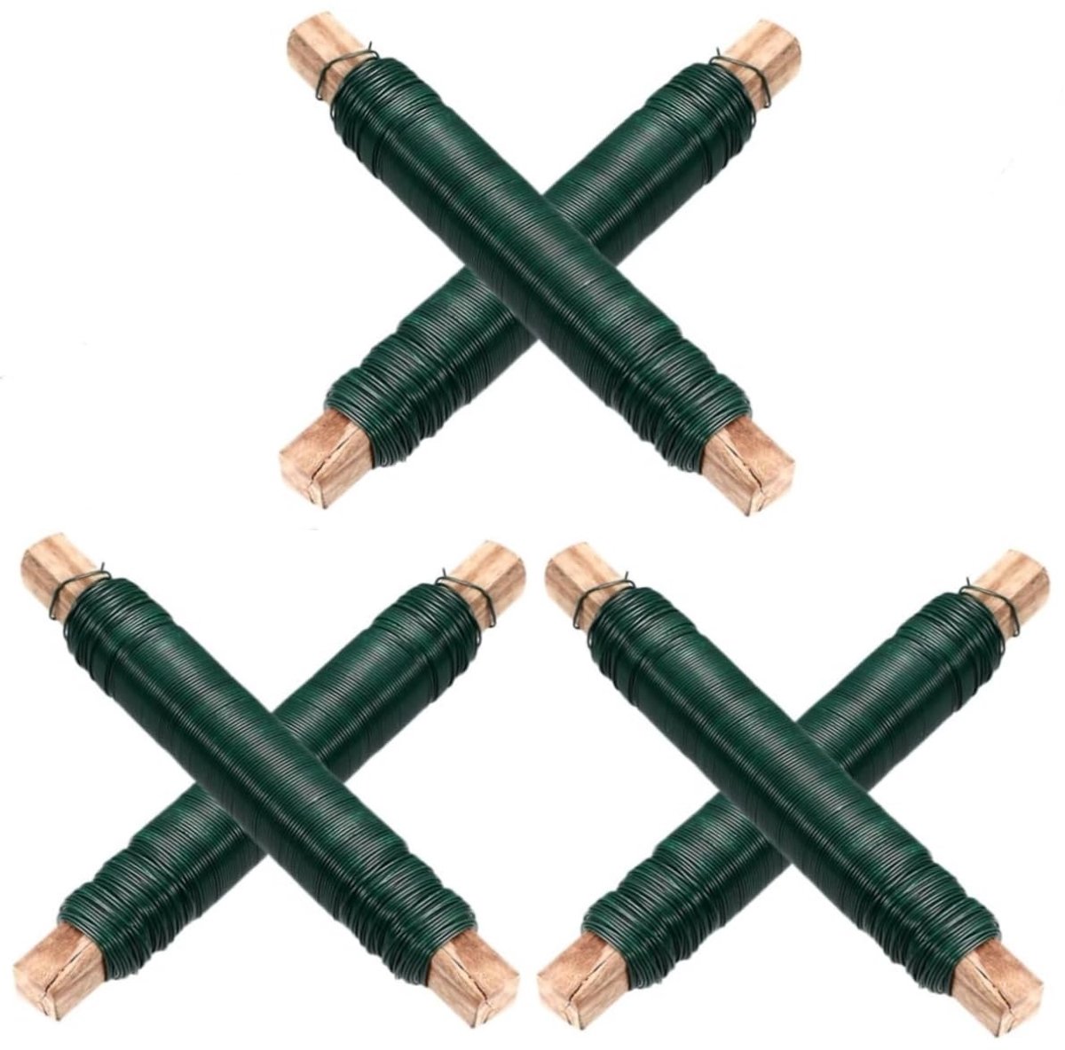 Pack of 6 green binding wire, craft wire, for crafts, plant training, wreath. - ShopVlot
