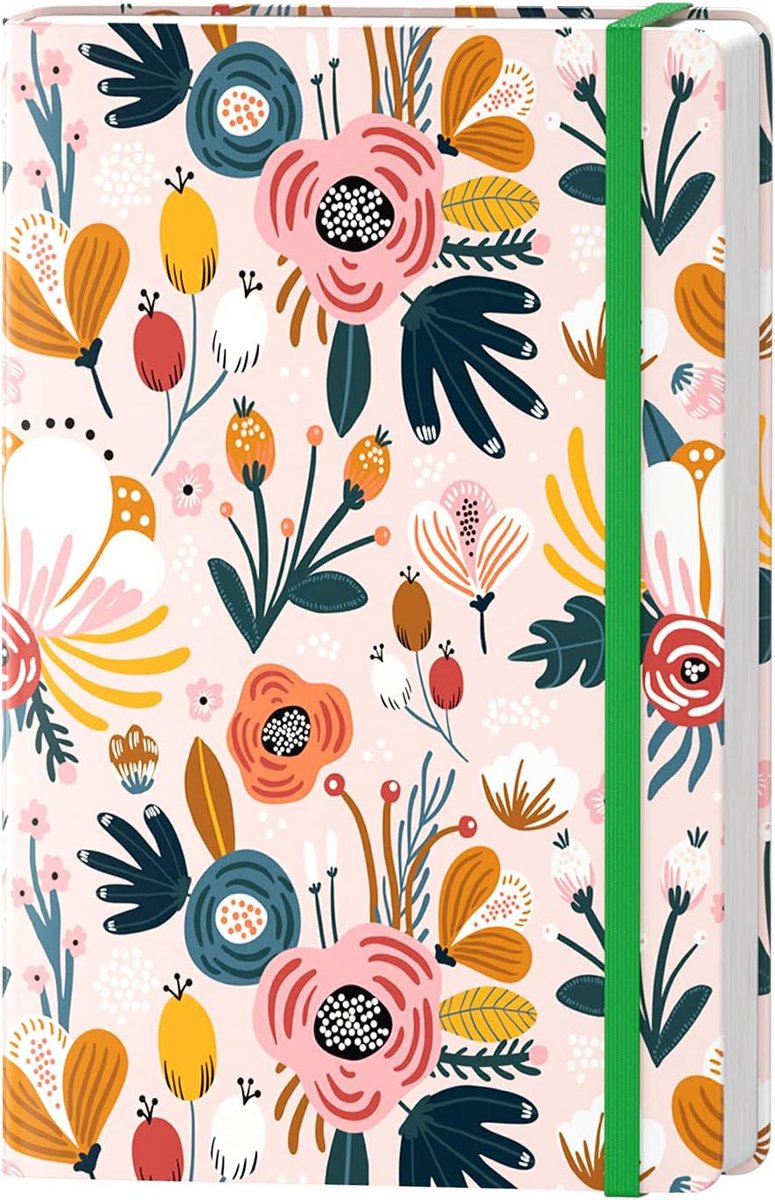 Lined Journal, Hard Cover Notebook for Women, Medium 14.5 x 21.3 cm, 160 Pages Thick Paper, Cute Aesthetic Floral A5 - ShopVlot