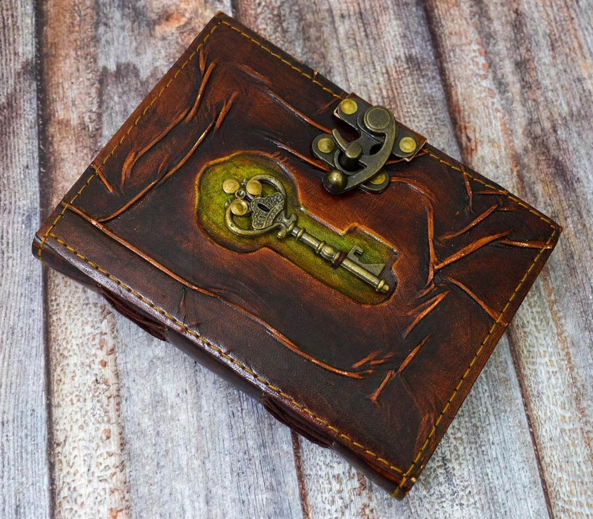 India House -Handmade embossed leather journal Perfect for calligraphy, poetry, guestbook or Instagram - ShopVlot