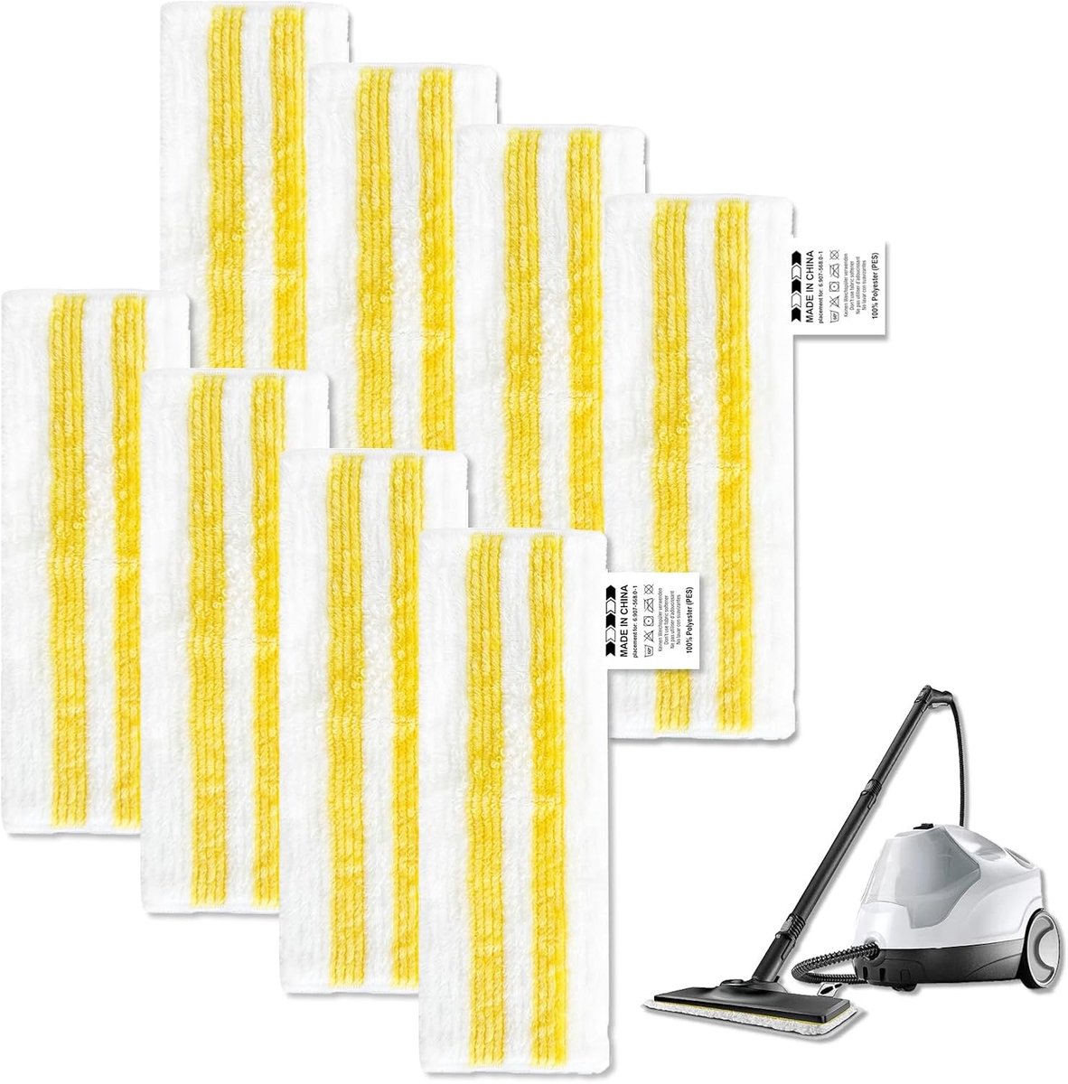 8-Piece Universal Floor Cloth Set, Microfibre Replacement Set for Steam Cleaner Mop from the Kärcher EasyFix Series - ShopVlot