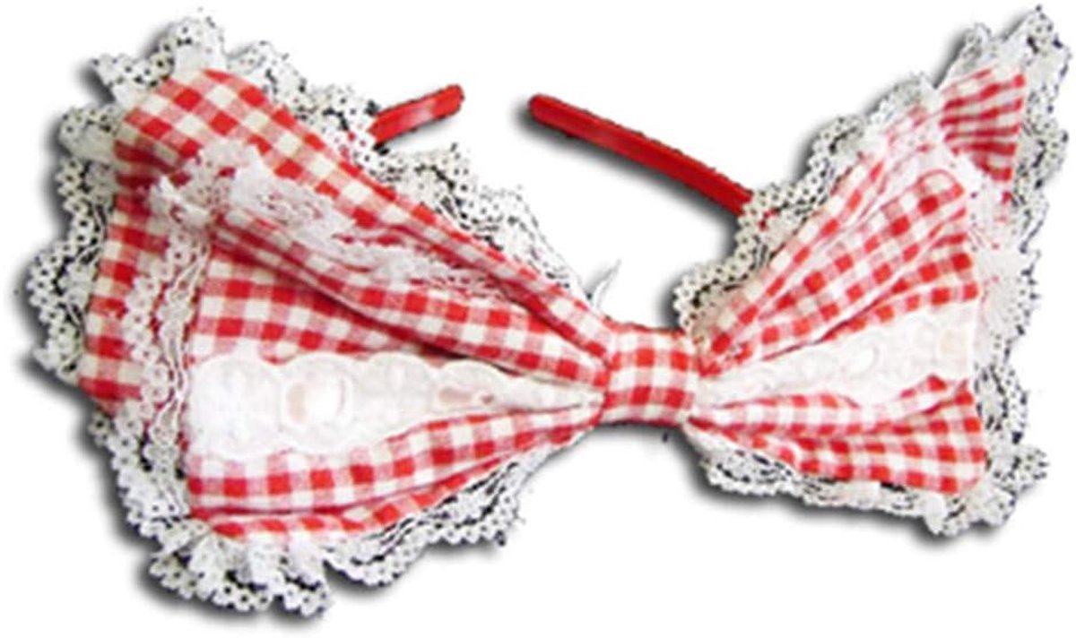 Black Sugar Hair Band Bow Black Pink Red Lace White Maid Pedestal Japanese Doll Costume Cosplay Lolita Convention - ShopVlot