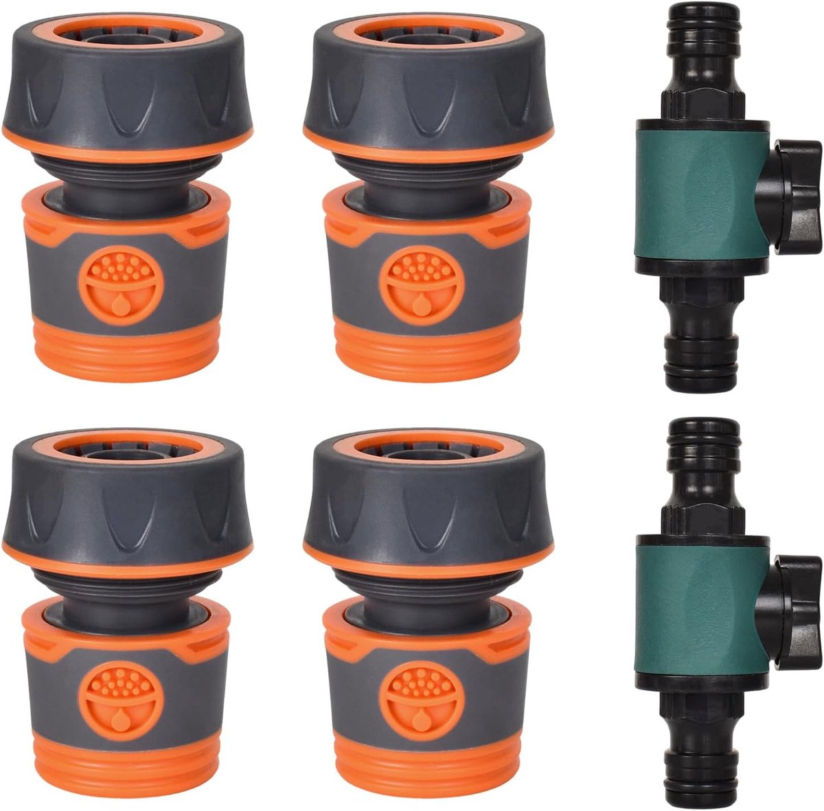 Hose connections 19 mm - set van 4 + 2 dubbele aansluitingen - lekvrij en drukbestendig - ShopVlot