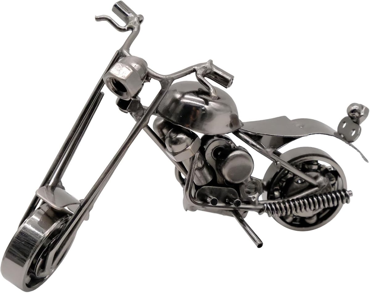 Vintage motorfiets metalen decoratie, kunstzinnig ijzeren model voor verzamelaars, uniek cadeau idee voor interieur en fotografie decoratie