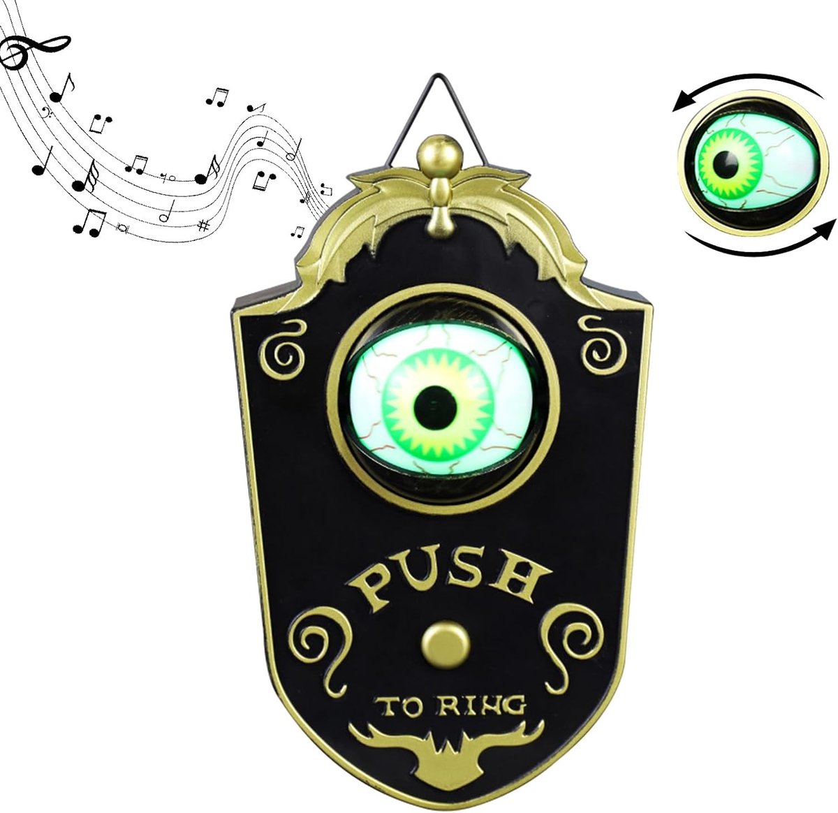 Halloween deurbel met bewegend oog - Spookgeluid - Creepy verlichting - Perfect voor Halloweenfeest - ShopVlot