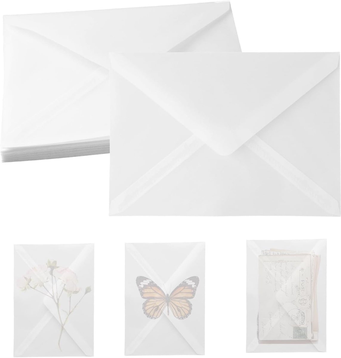 Enveloppen 50 stuks - DIN B6 - 100 g/m² - natte sluiting - perfect voor wenskaarten - ShopVlot