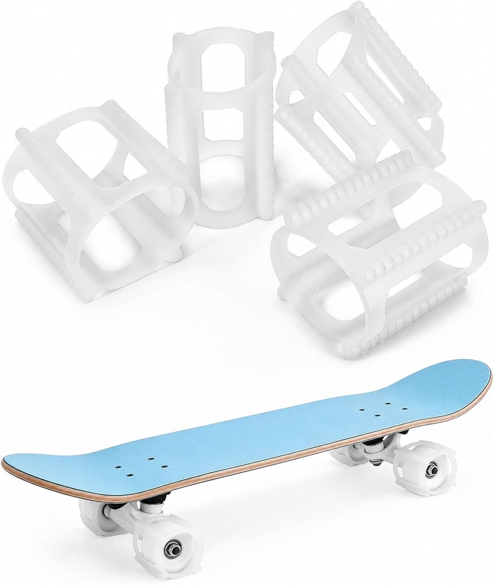 Skateboardaccessoires set van 4 - wielhoezen voor skateboard - trainingsbevestiging en wielvergrendeling - ShopVlot