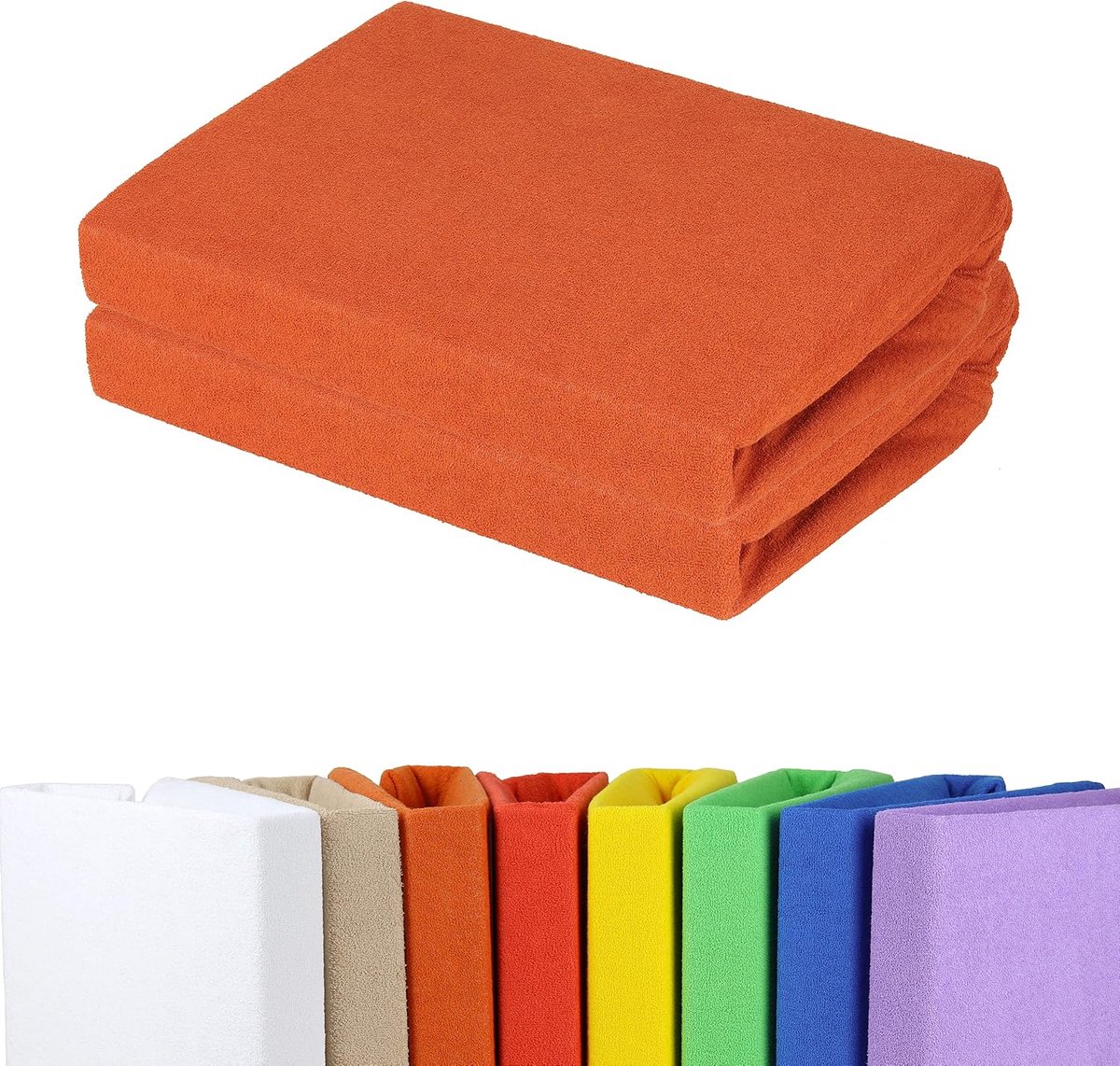 Fitted sheet 2x 90x200-100x200 cm - terry - tobacco-bruin - ademend en huidvriendelijk - ShopVlot