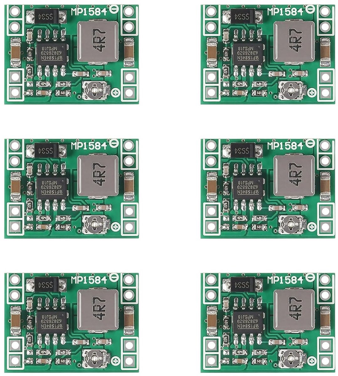 DC-DC Inverters Pack van 6 - Spanning Verlagingsmodule - Instelbaar 4.5-28V naar 0.8-20V - ShopVlot