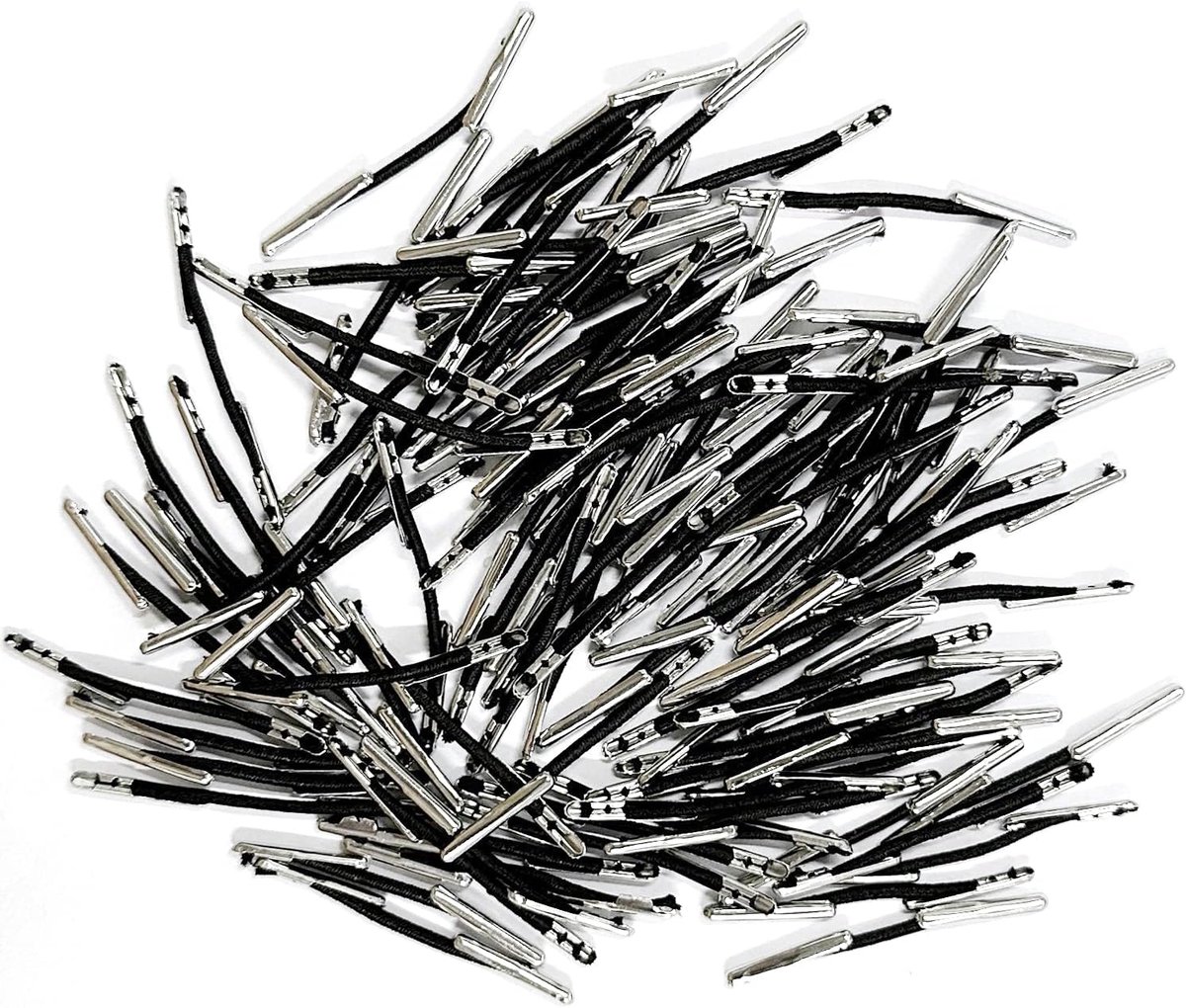 Elastische metalen labels 100 stuks - 4 cm lang - sterke elasticiteit - ideaal voor het organiseren van documenten - ShopVlot