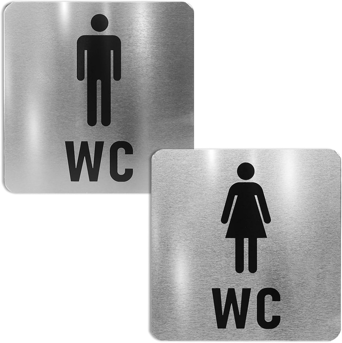 Toiletstickers 12 x 12 cm - Zelfklevend - Duurzaam en weerbestendig - Duidelijke aanduiding voor wc - ShopVlot