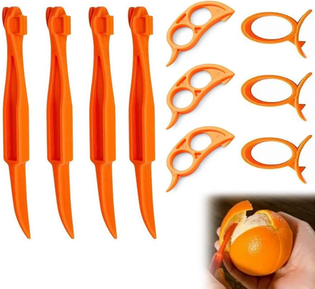 Schilmes set 10 stuks - oranje schilmesjes - duurzaam design - ideaal voor citrusvruchten - ShopVlot