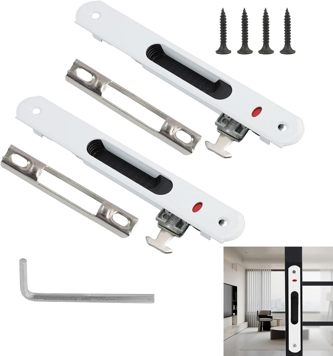 Schuifdeuren slot 197 x 28 mm - stevige constructie - eenvoudige installatie - verhoogt veiligheid - ShopVlot