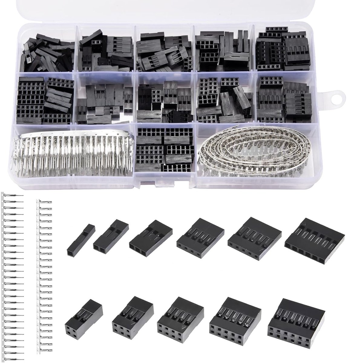 Dupont plug kit 620pcs - male female pin strip - hoogwaardige connectoren - geschikt voor elektronica - ShopVlot