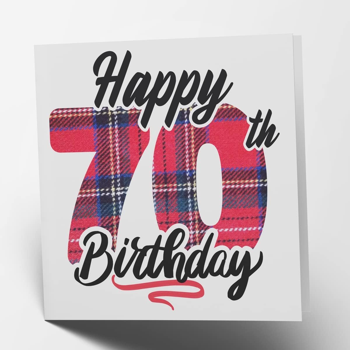 Maturi Gelukkige 70e verjaardag Tartan Card - Blank Inside - ShopVlot
