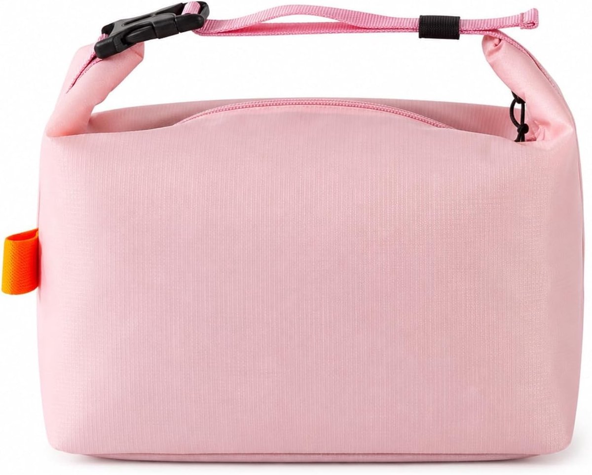 Geïsoleerde lunchtas voor kantoor en buitenactiviteiten, draagbare koeltas voor picknick en barbecue, ideaal voor werk en vrije tijd (roze)