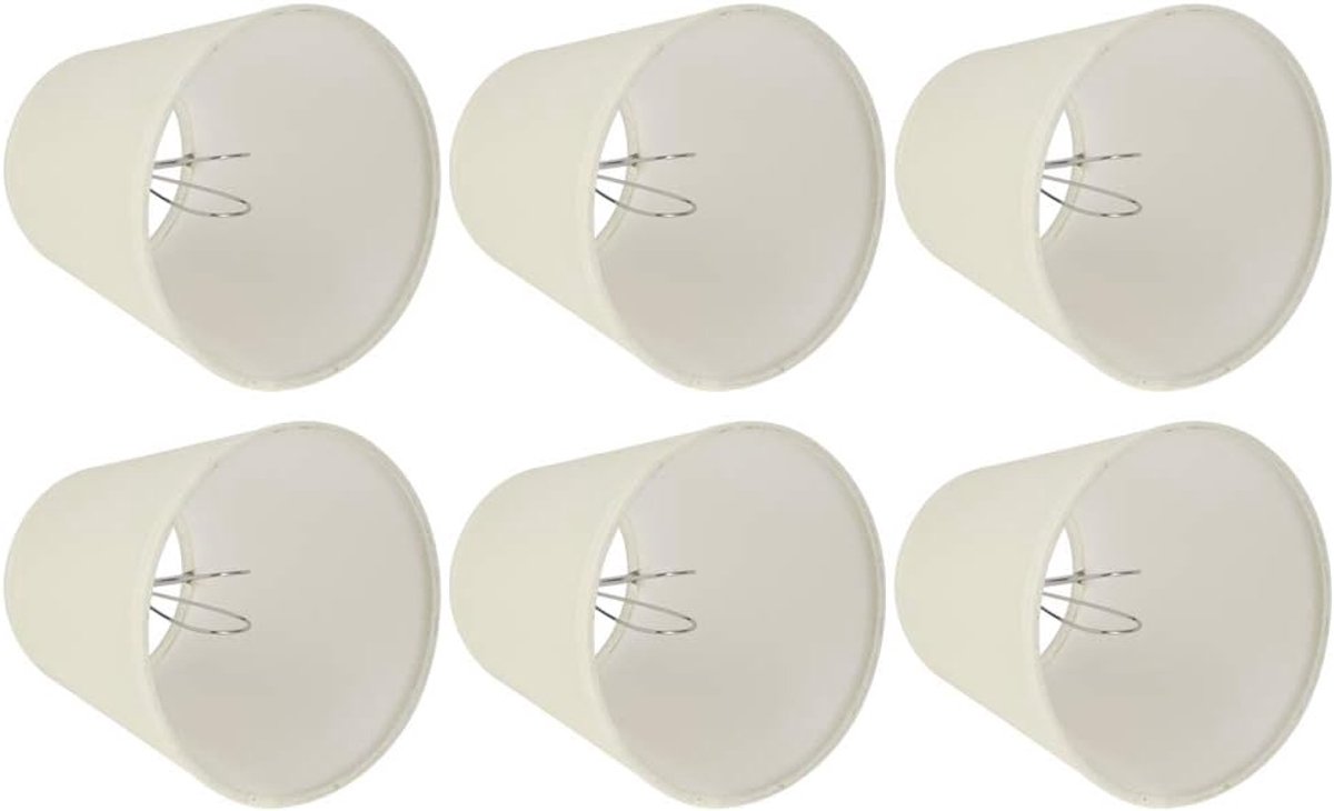Small lampshade, 6PCS Clip On for Table Lamp Wall Lamp Replacement Cream Colored Fabrics Cloth Lampshade Replacement - ShopVlot