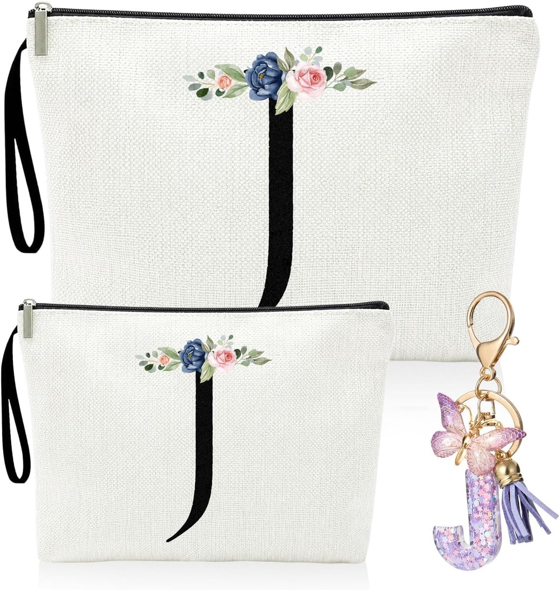 Make-up tas met initiaal J - 2-in-1 set - gepersonaliseerd ontwerp - stijlvolle organizer voor meisjes - ShopVlot