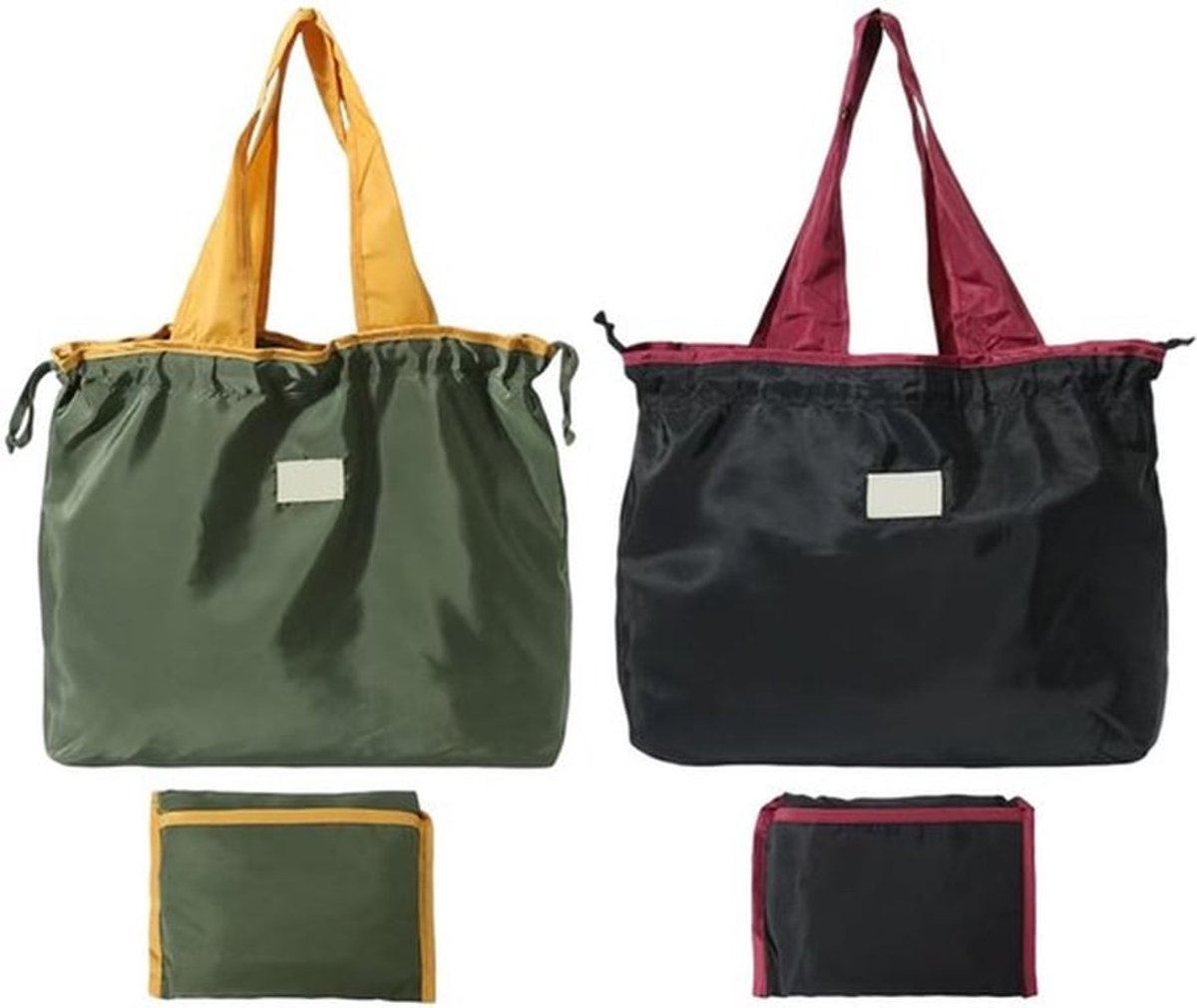 Schoudertas Waterdicht - Opvouwbare Handtas - Grote Capaciteit - Polyester - 2 Stuks - Geschikt Voor Reizen/Winkelen